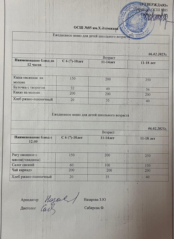 Күнделікті тамақтар