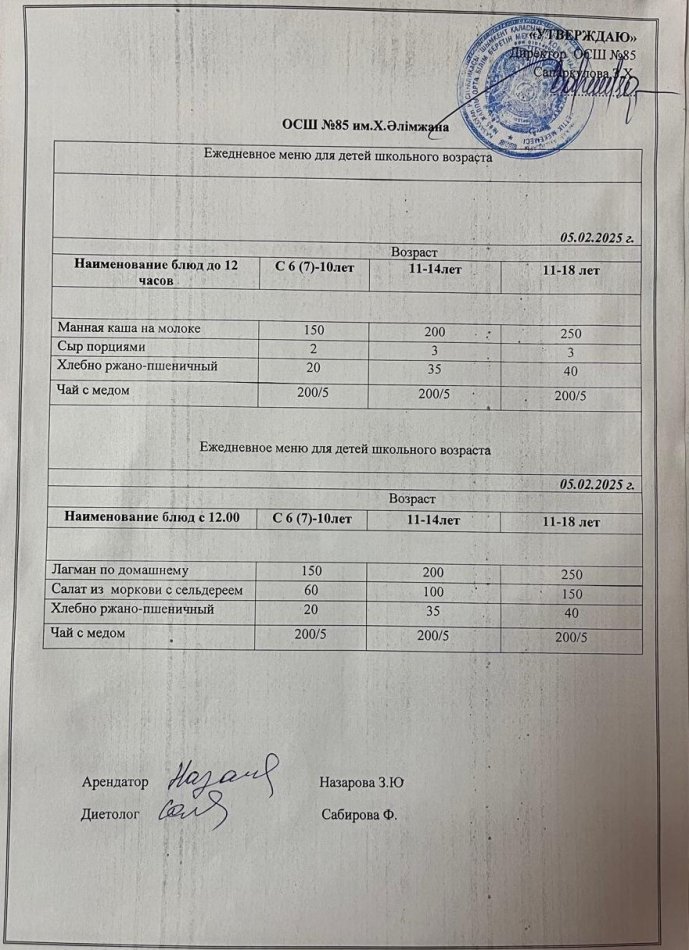 Күнделікті тамақтар